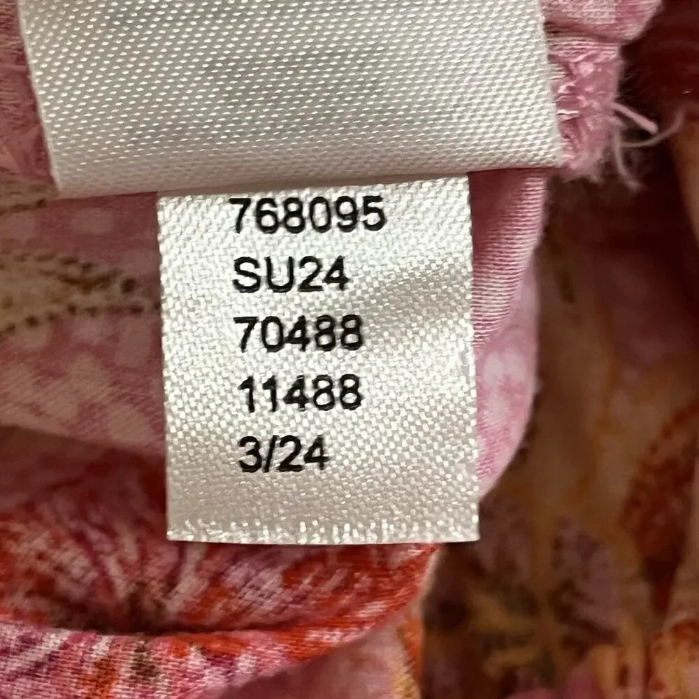 NWT LOFT Lily Blouse Top XL Gathered Waist Puff Sleeve Pink Floral Romantic $70